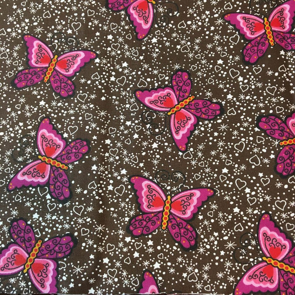 Butterflies Satin Fabric Panel, Orange Magenta, Purple, 74 X hotsell 43, 1970s