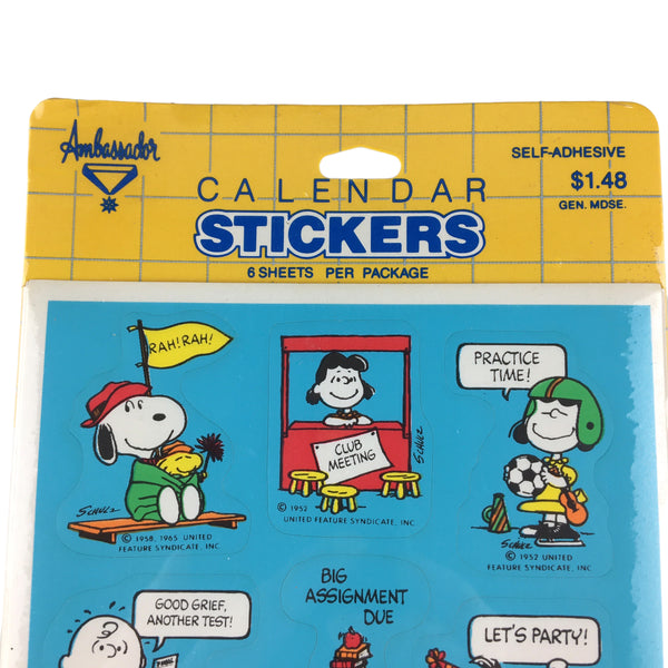 Vintage Hallmark Christmas Snoopy Peanuts Gift Tags Sticker Sheet