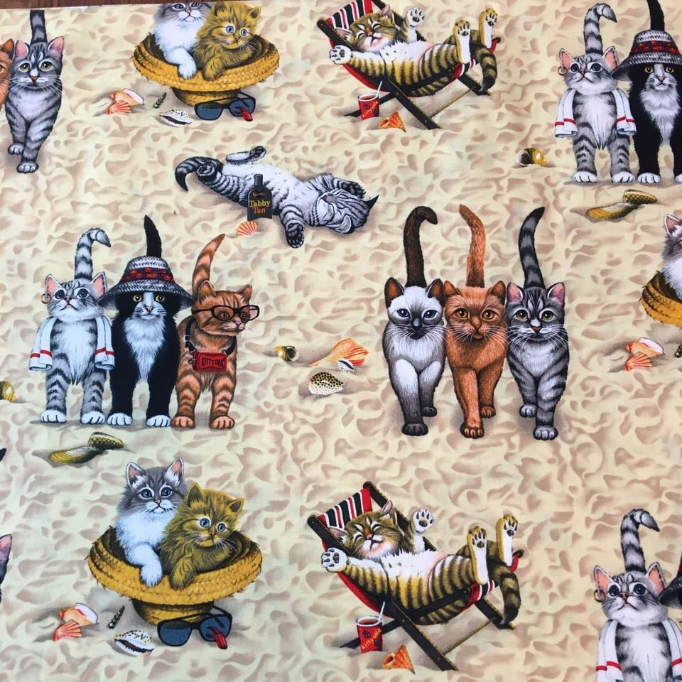  Cats & Kittens Cotton Fabric by The Yard : Arts