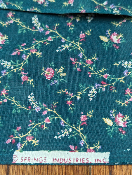 Vintage 5 Yards Pistachio Green Cotton Print Fabric Old Signs 2024 Objects 34