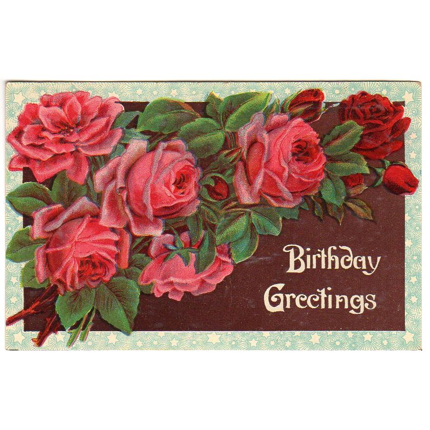 birthday wishes with victorian roses