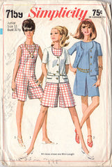 Simplicity Sewing Pattern 7159 Vintage 1960s Junior Miss Culotte Dress and  Jacket