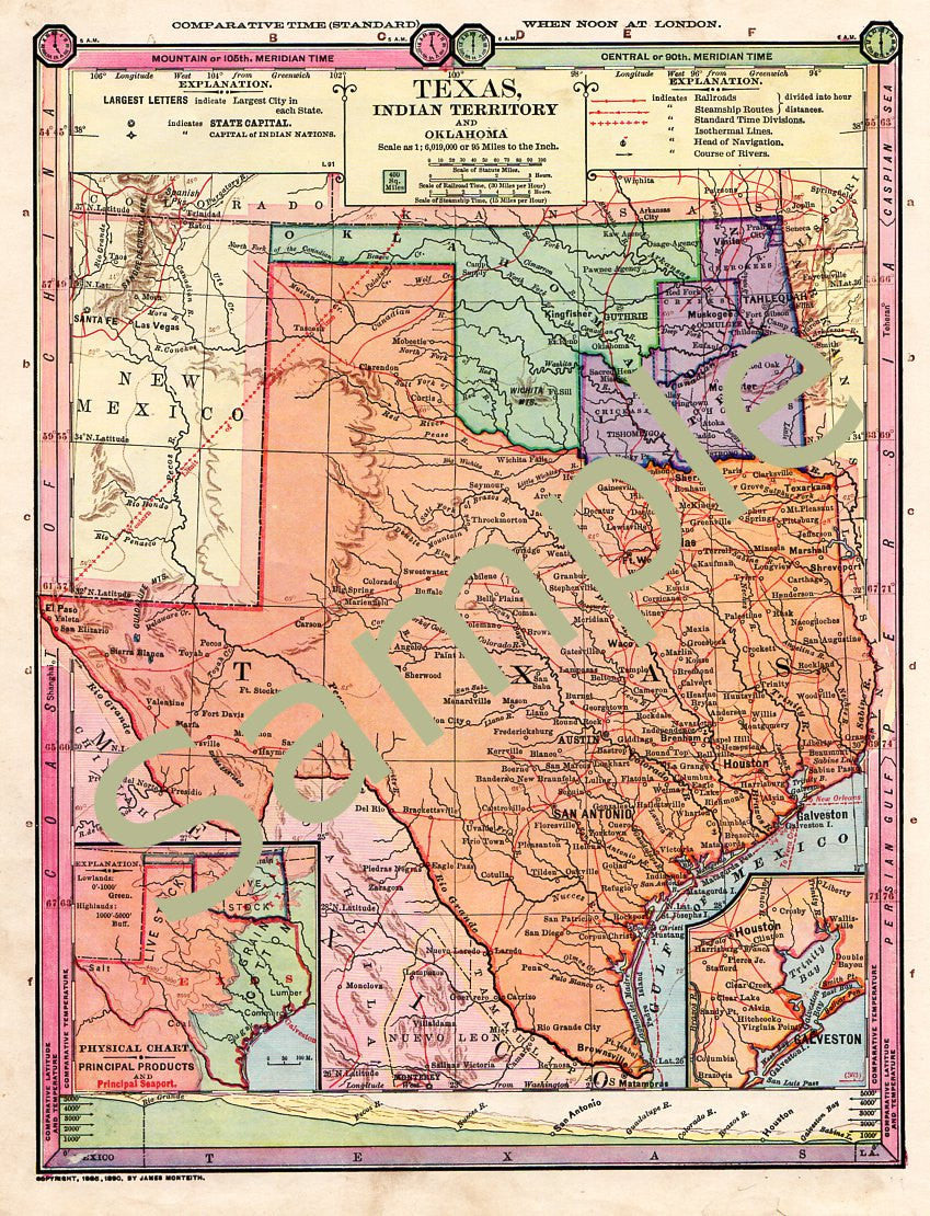 Vintage 1953 Arkansas, Louisiana & Mississippi Road Map – Gulf
