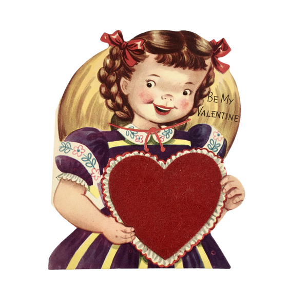 3 Vintage Valentines Cards Die Cut Edges Mechanical Embossed