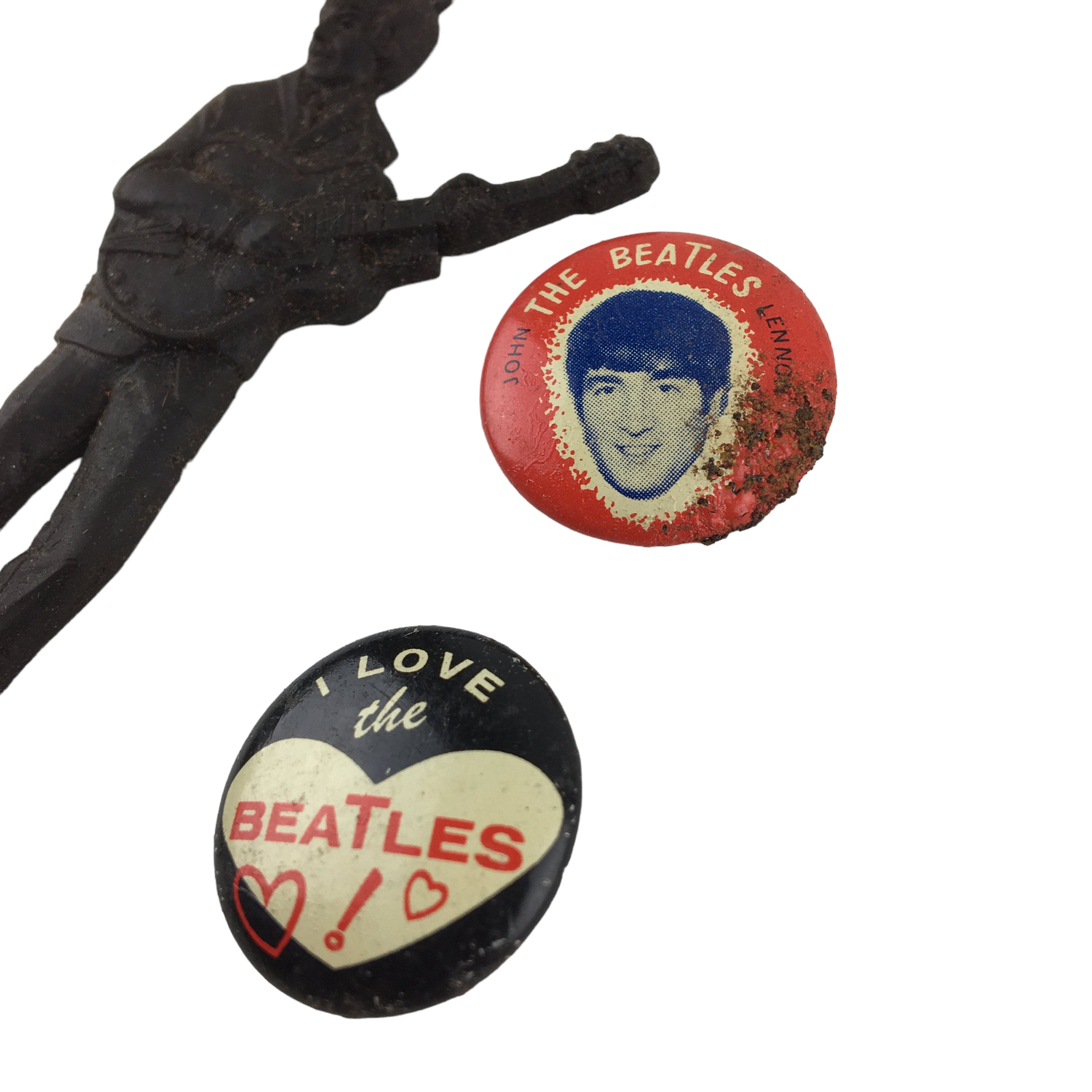 Sold at Auction: Band pins, patches, bumper stickers, Beatles